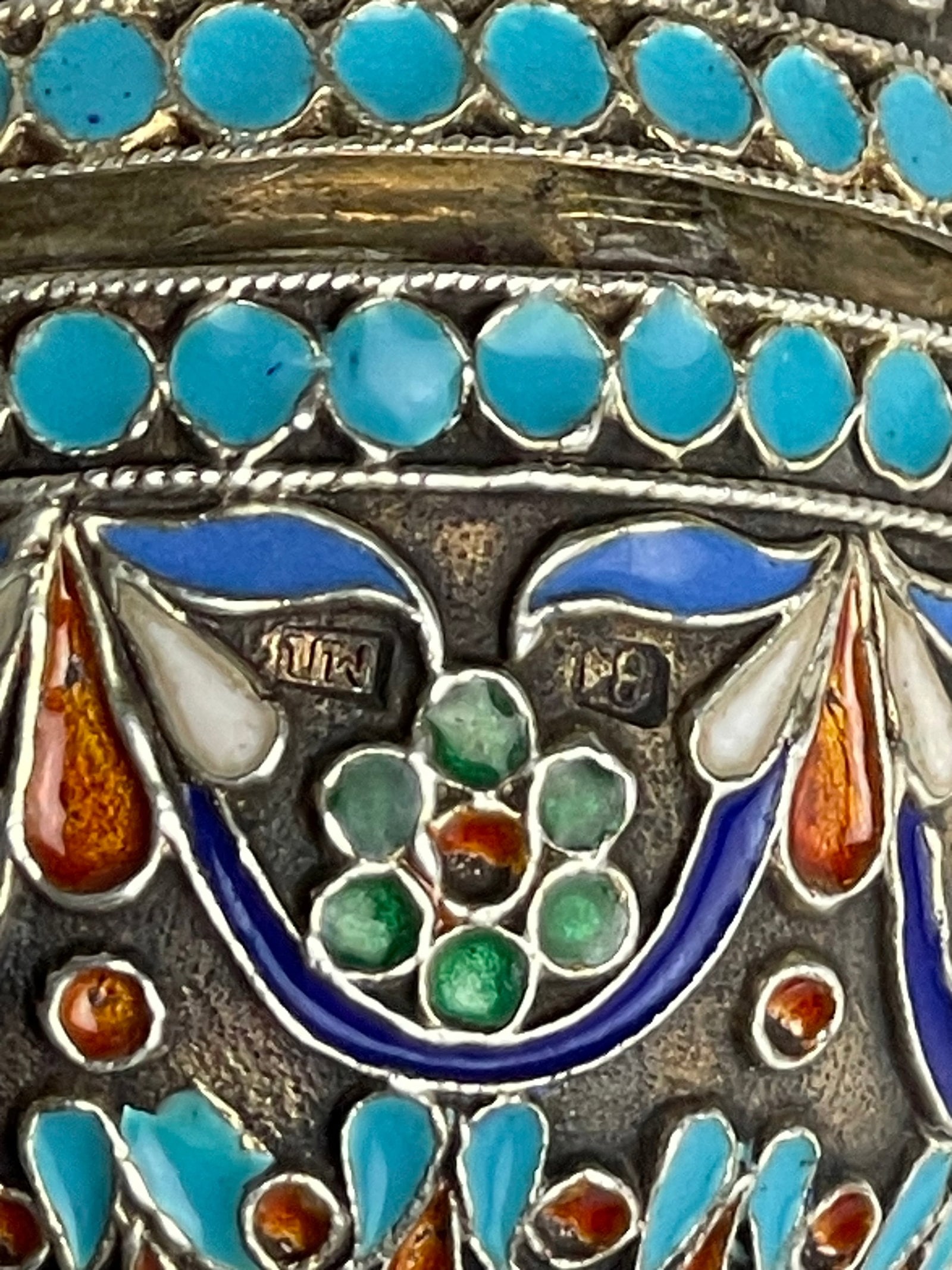 RUSSIAN SILVER ENAMEL EGG CIRCA 1900 - 3