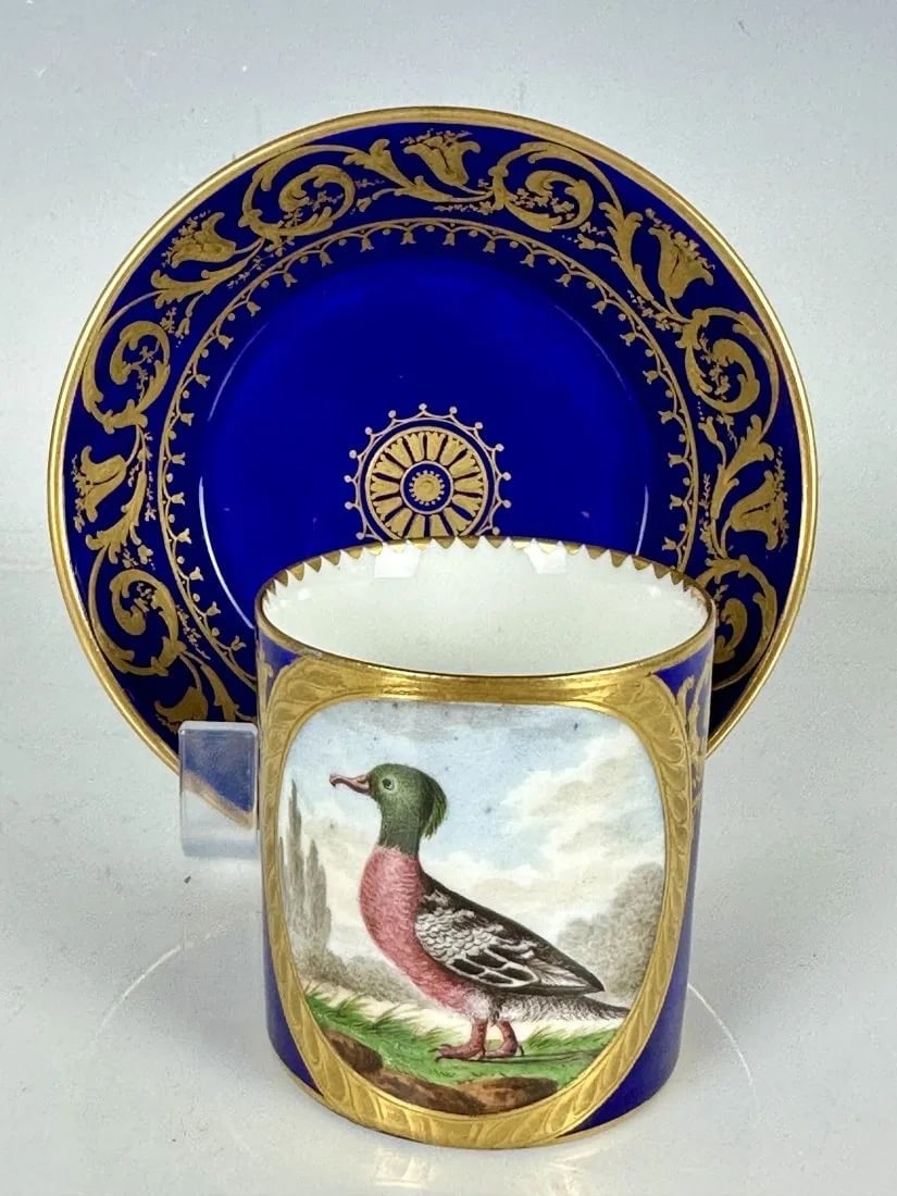 18TH C. SEVRES CUP AND SAUCER: With incised numbers. In good condition. Estimate $3.000-4.000
