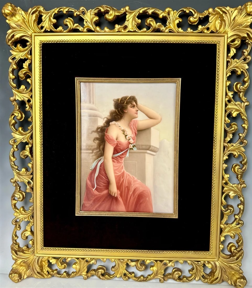 19TH C. BERLIN KPM PORCELAIN PLAQUE: Plaque measures 9.5 inches x6.5 inches . Artist signed Greiner. In good antique condition. Estimate $2.500-3.000