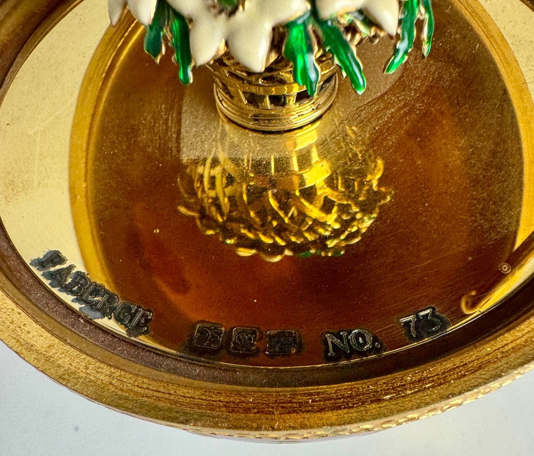 A LARGE IMPERIAL FABERGE LIMOGE PORCELAIN AND STERLING EGG - 3