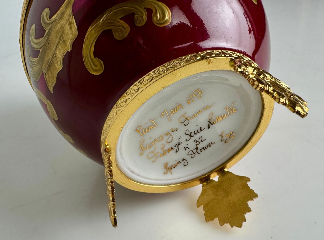 A LARGE IMPERIAL FABERGE LIMOGE PORCELAIN AND STERLING EGG - 6
