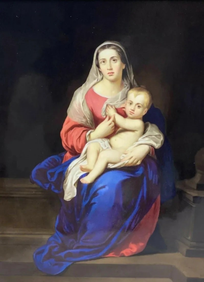 A LARGE 19TH C. BERLIN KPM PORCELAIN PLAQUE: Measures 14 inches x 11.5inchesGood antique condition. Estimate $4.000-5.000