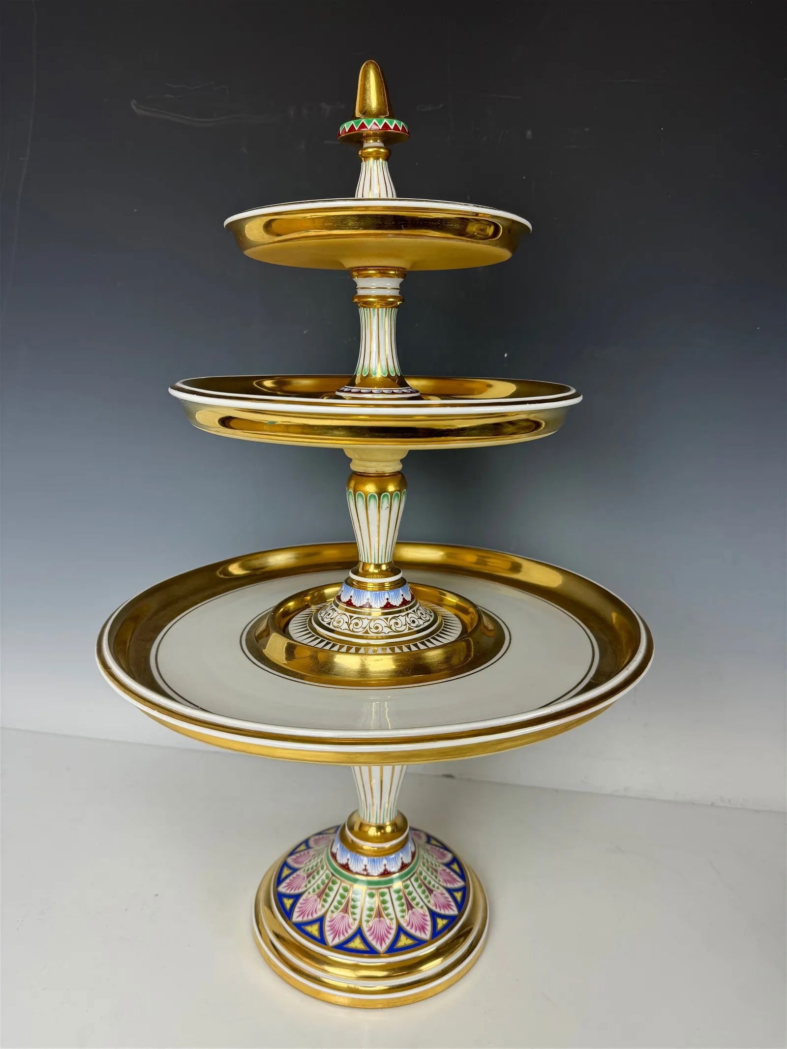 A LARGE BERLIN KPM ENAMELLED PORCELAIN CENTERPIECE (1 of 6)