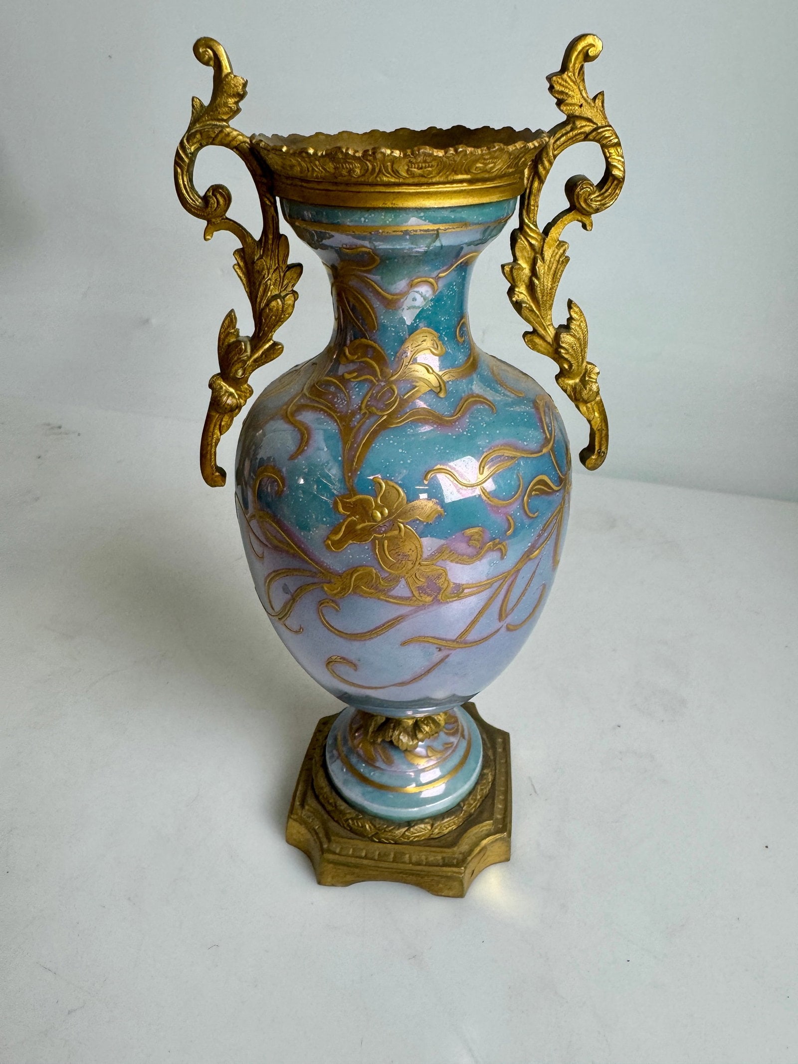 19TH C. SEVRE STYLE ORMOLU MOUNTED VASE - 2