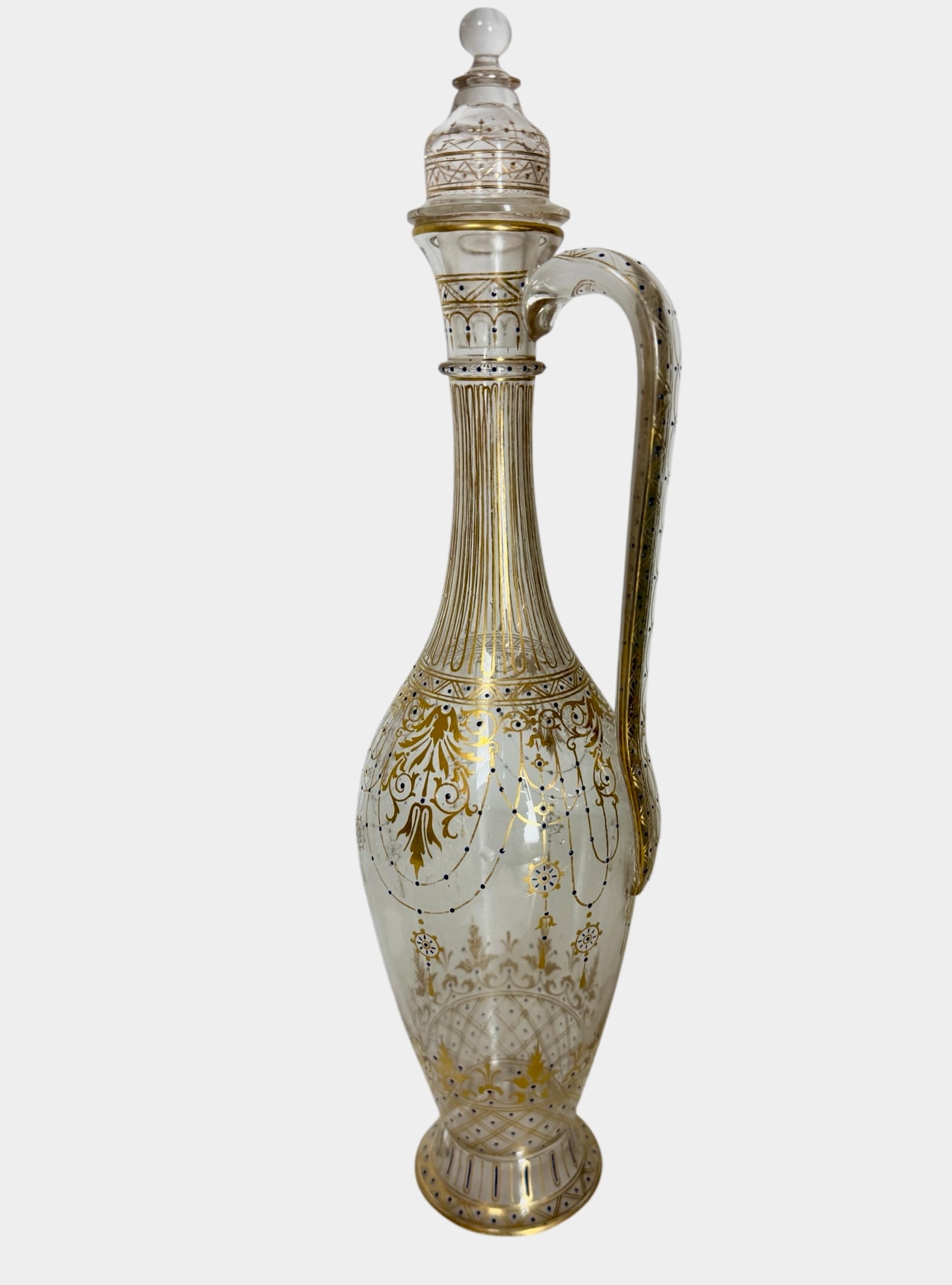 LARGE SIGNED LOBMEYR EWER: Circa 1900. Measures 13” high. In very good condition. Estimate $2000-2500