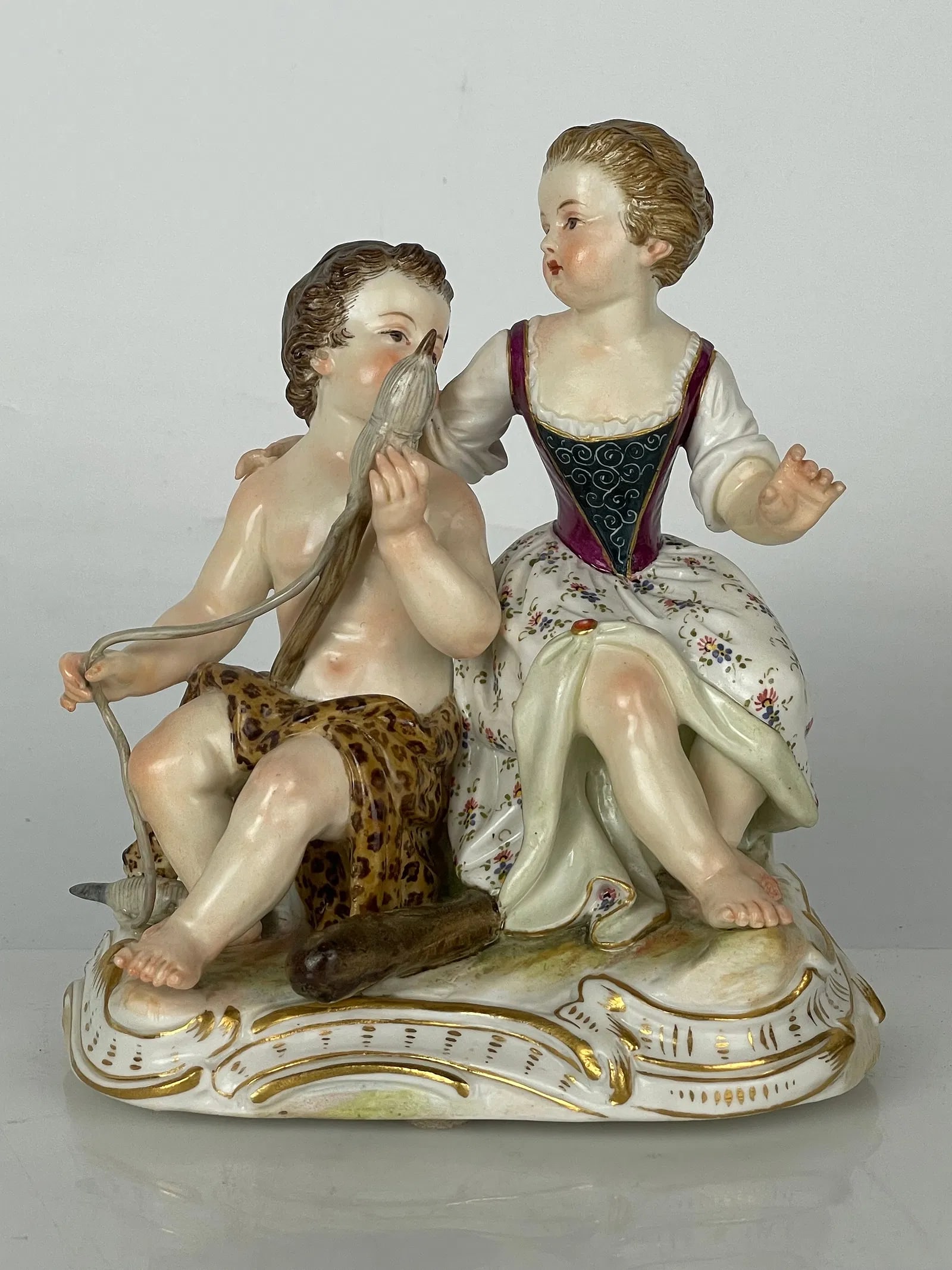 19TH C. MEISSEN GROUP: First quality. Measures 6 inches x 4.5 inches h. In good condition. Estimate $800-1000
