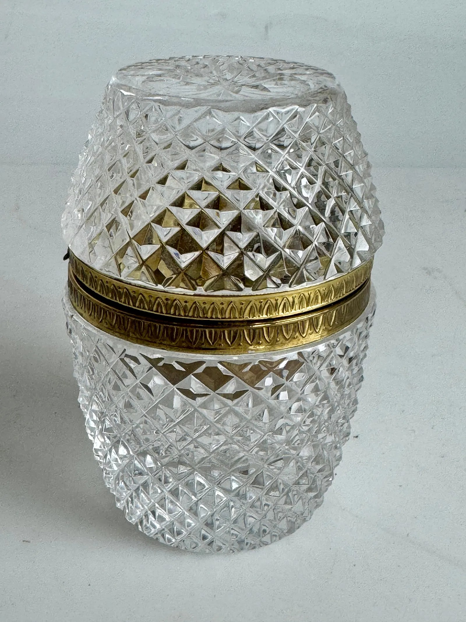 ORMOLU MOUNTED BACCARAT BOX: Circa 1920. Measures 5 inches h. In excellent condition. Estimate $600-800