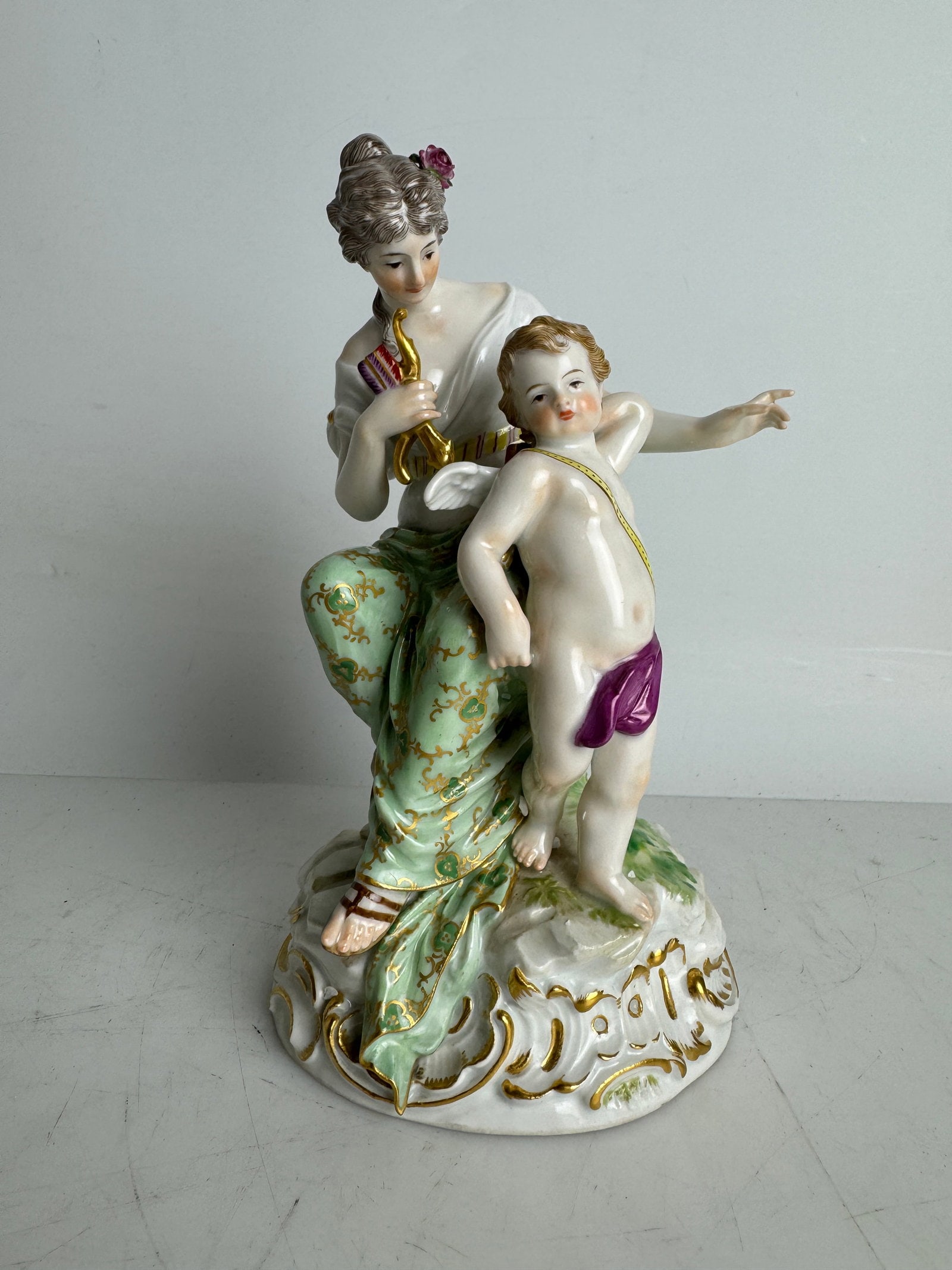 A LARGE MEISSEN GROUP: Circa 1900. Measures 9” tall. In good condition. Estimate $1200-1500