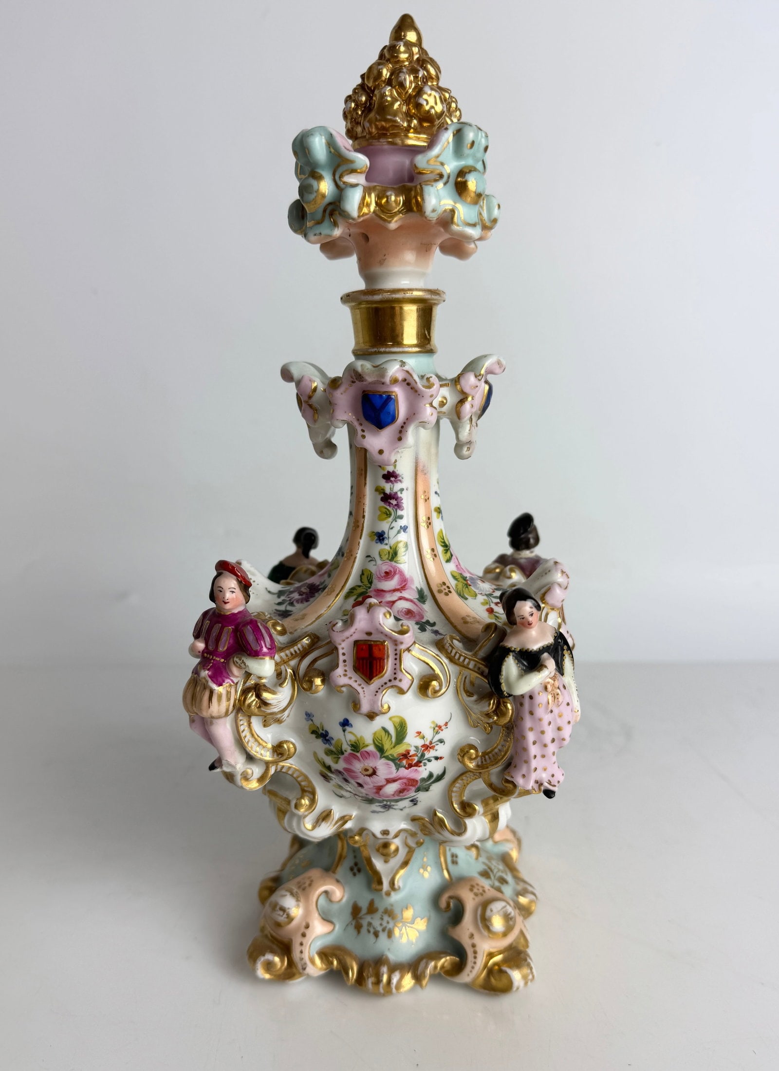 19TH C. JACOB PETIT BOTTLE: Marked JP. Measures 10” in good condition. Estimate $500-600