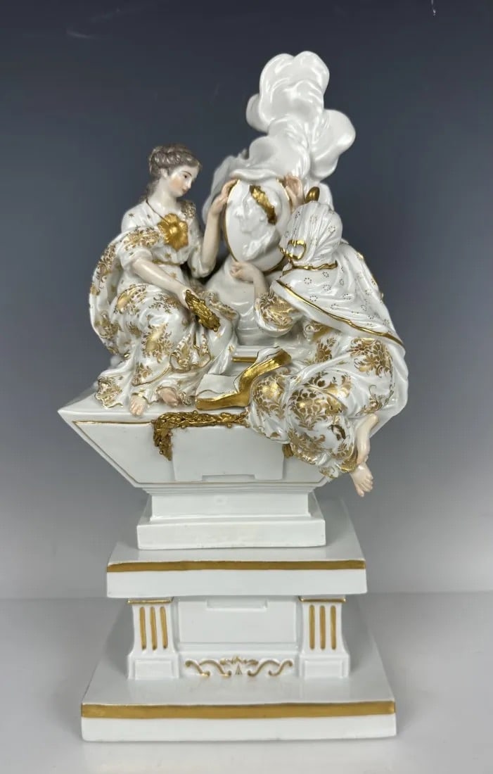 A LARGE 19TH C. MEISSEN GROUP: Circa 1880. Measures 13 inches tall. In good antique condition, minor restrictions to edge.Estimate $8.000-10.000