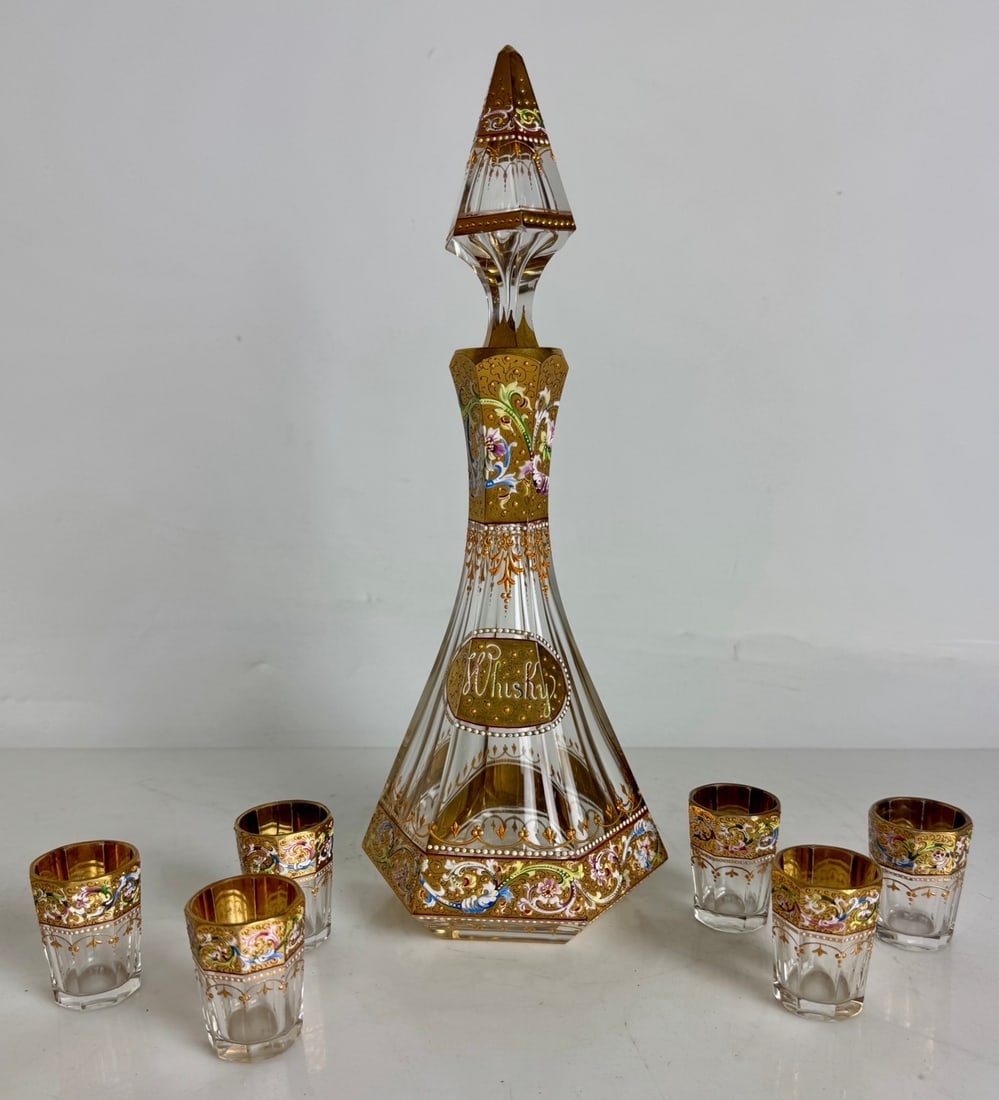 19TH C. MOSER LIQUOR SET (1 of 2)