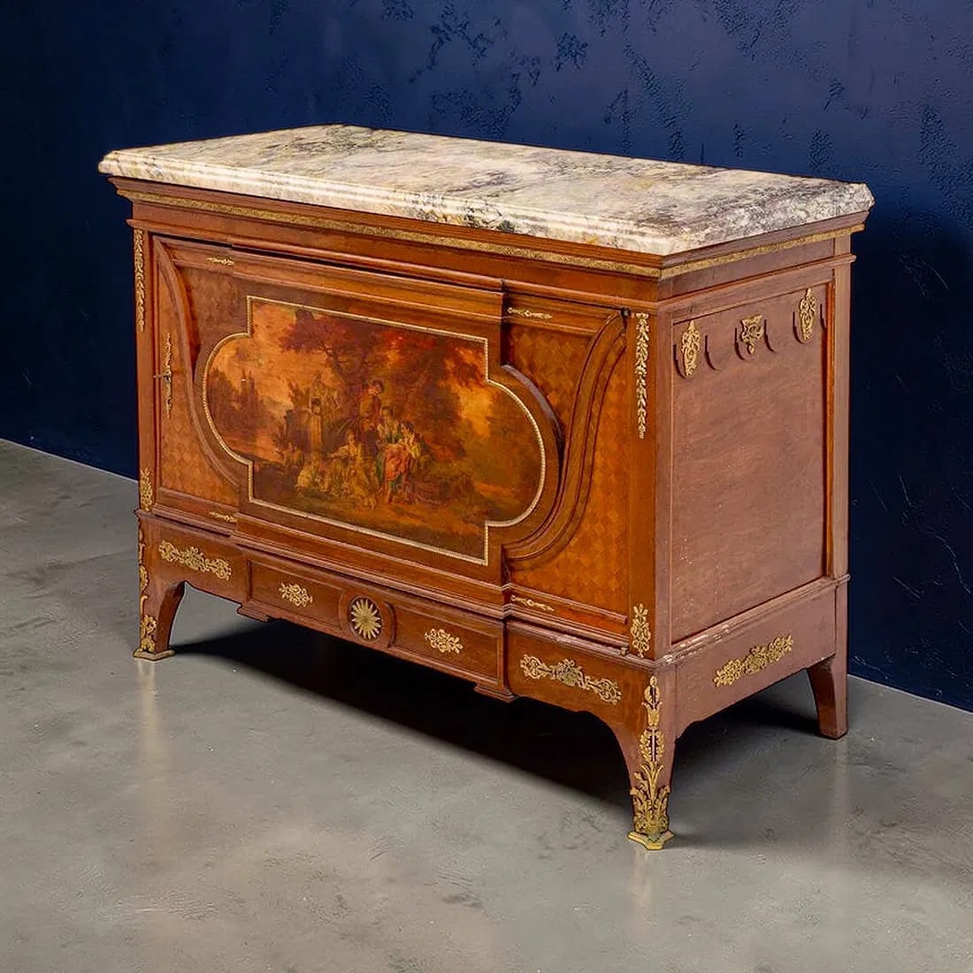 19TH C. ORMOLU MOUNTED VERNIS MARTIN COMMODE - 4