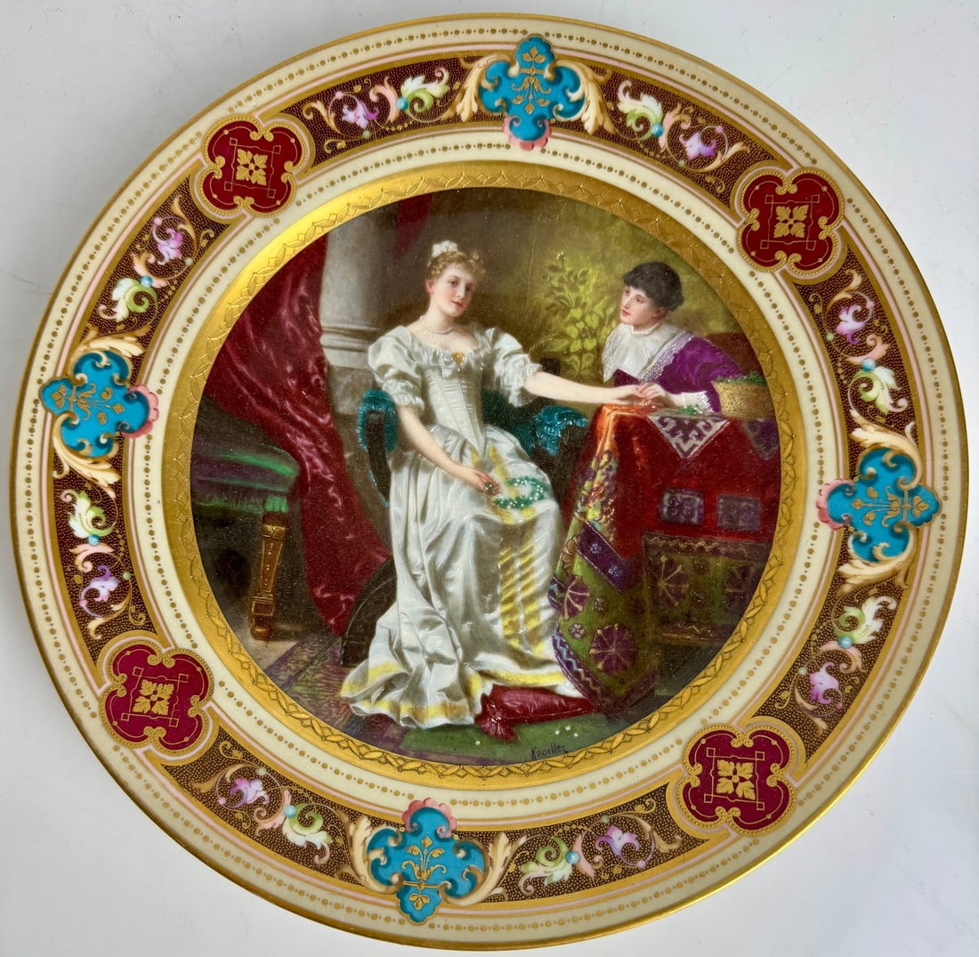 19TH C. ROYAL VIENNA PORCELAIN PLATE: Circa 1824. Measures 9.5” d. Stamped 24 , in good condition. Estimate $800-1000