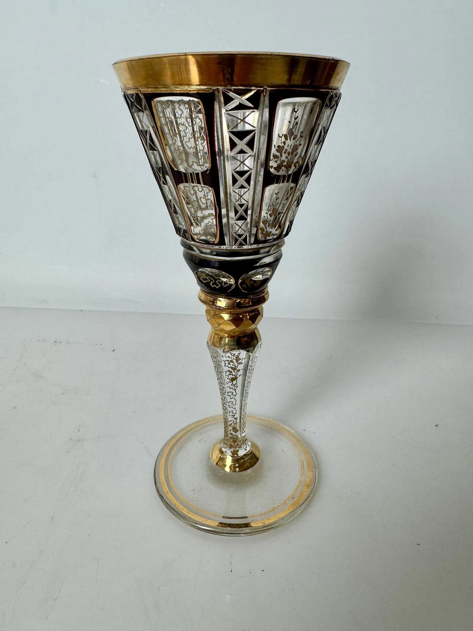 AND GILT MOSER GLASS: Circa 1900. Measures 5 inches h. In good condition. Estimate $250-300
