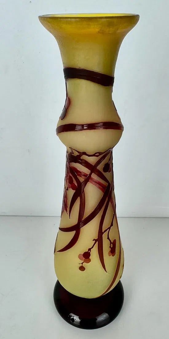 GALLE VASE CIRCA 1900: Original, signed Galle. Measures 10 inches h. In good perfect condition. Estimate $1500-2000