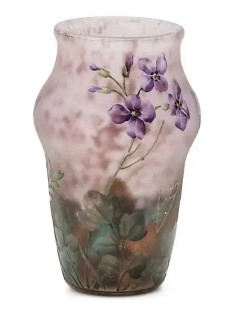 DAUM NANCY ENAMELLED MINIATURE VASE: Circa 1900. Measures 4.25” h. In excellent condition. Estimate $2000-2500