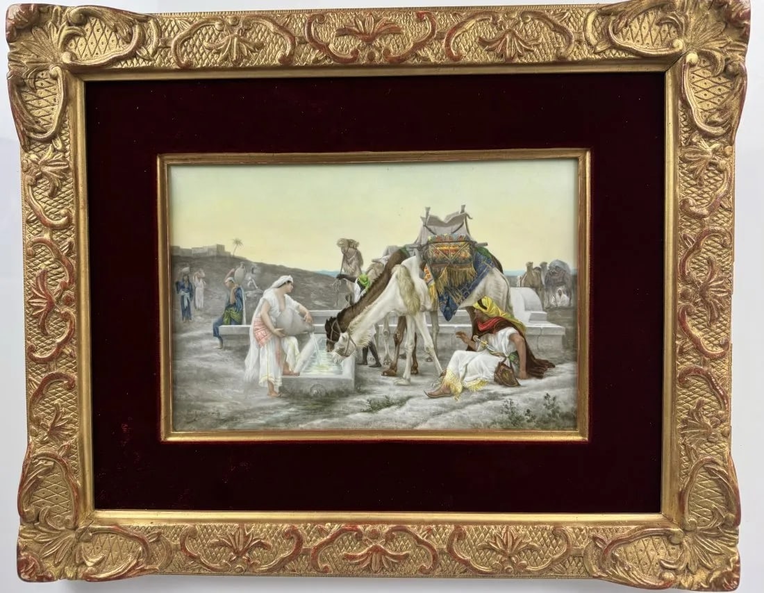 19TH C. BERLIN KPM POR ELAIN PLAQUE: Measures 11 inches x 8 inches unframed. Artist signed . In good antique condition. Estimate $4.000-5.000