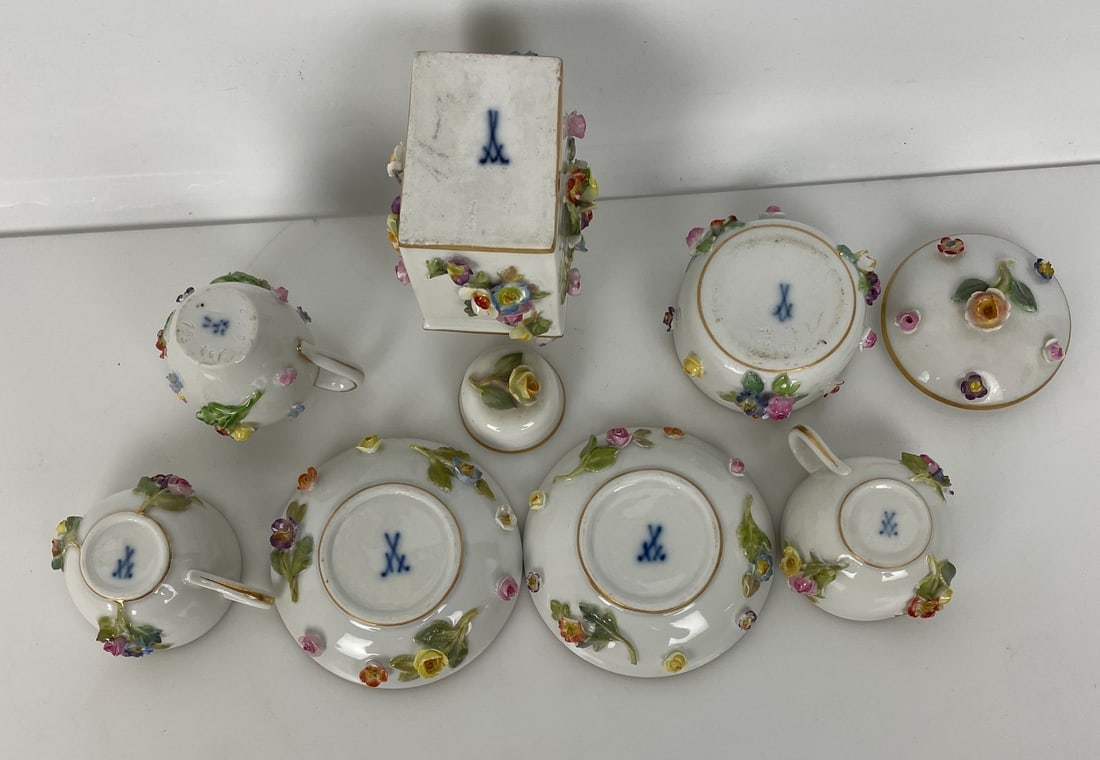 MINIATURE MEISSEN PARTIAL TEA SET - 3