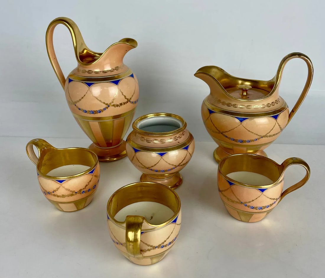 PARTIAL 19TH C. MEISSEN TEA SET: All pieces in good condition. Estimate $800-1000