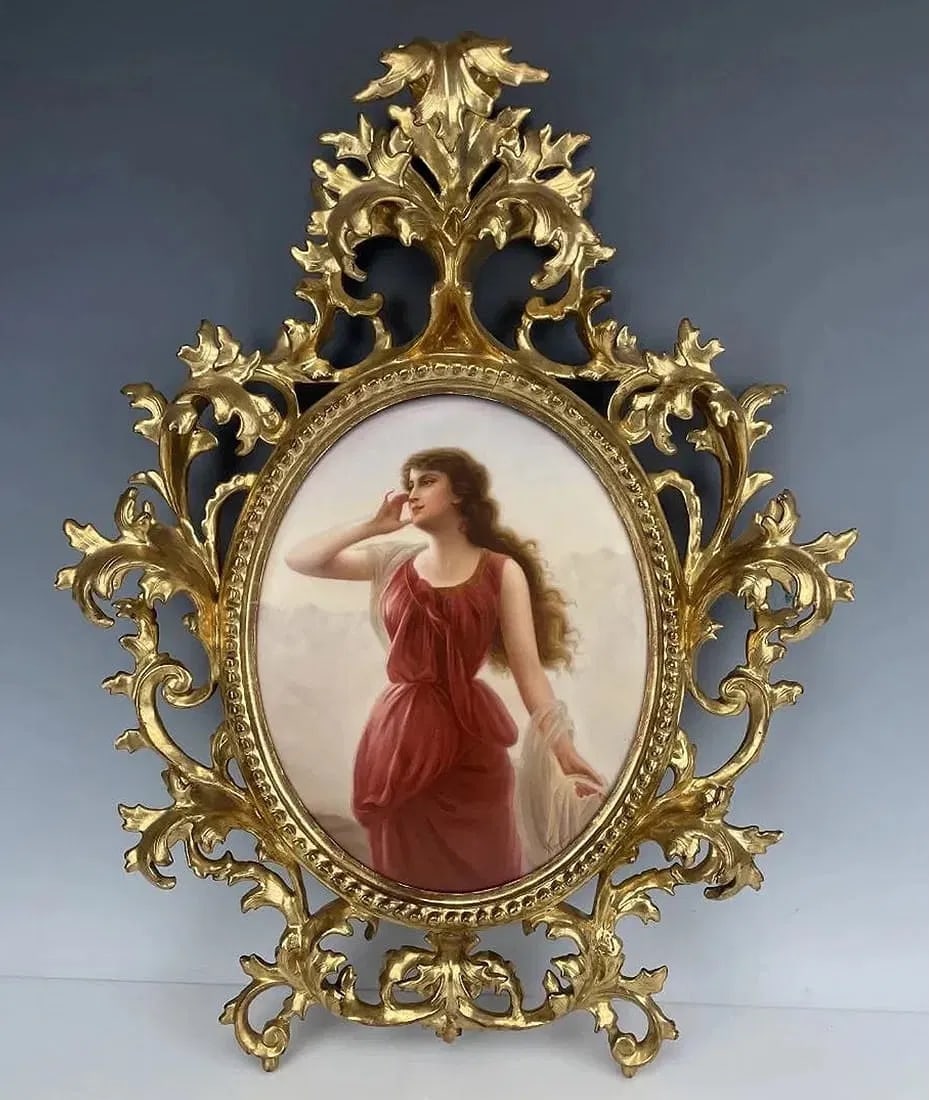 A LARGE BERLIN KPM POR ELAIN PLAQUE SIGNED WAGNER: Circa 1900. Porcelain measures 10 x8 inches out of frame. In good antique condition.Estimate $5.000-6.000