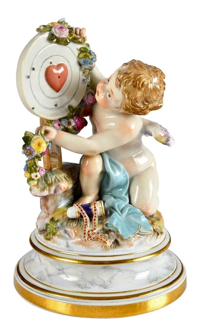 19TH C. MEISSEN CHERUB: Measures 7 inches tall. In good condition. Estimate $2000-2500
