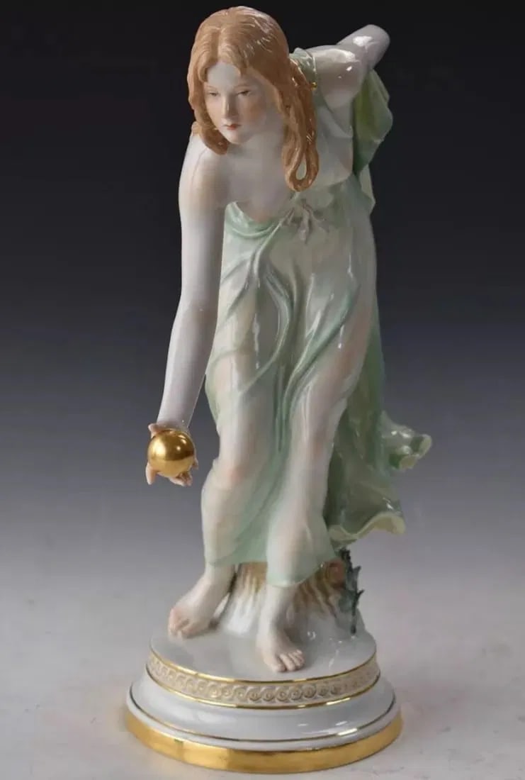 A LARGE 19TH C. MEISSEN BOWLER: First quality cross swords mark. Measures 14 inches tall. In good condition. Estimate $2500-3000