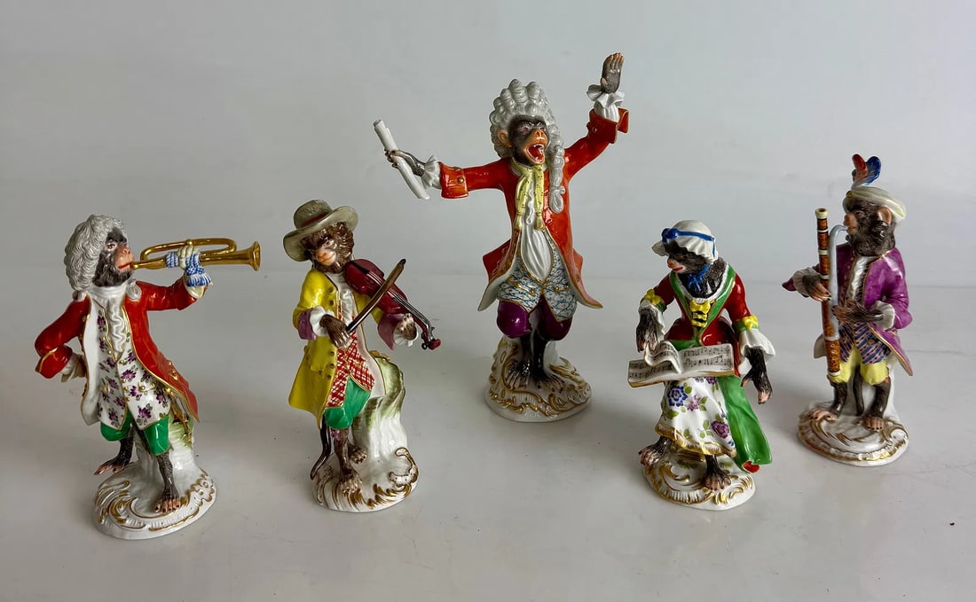 SET OF 5 MEMBERS OF MEISSEN MONKEY BAND (1 of 8)