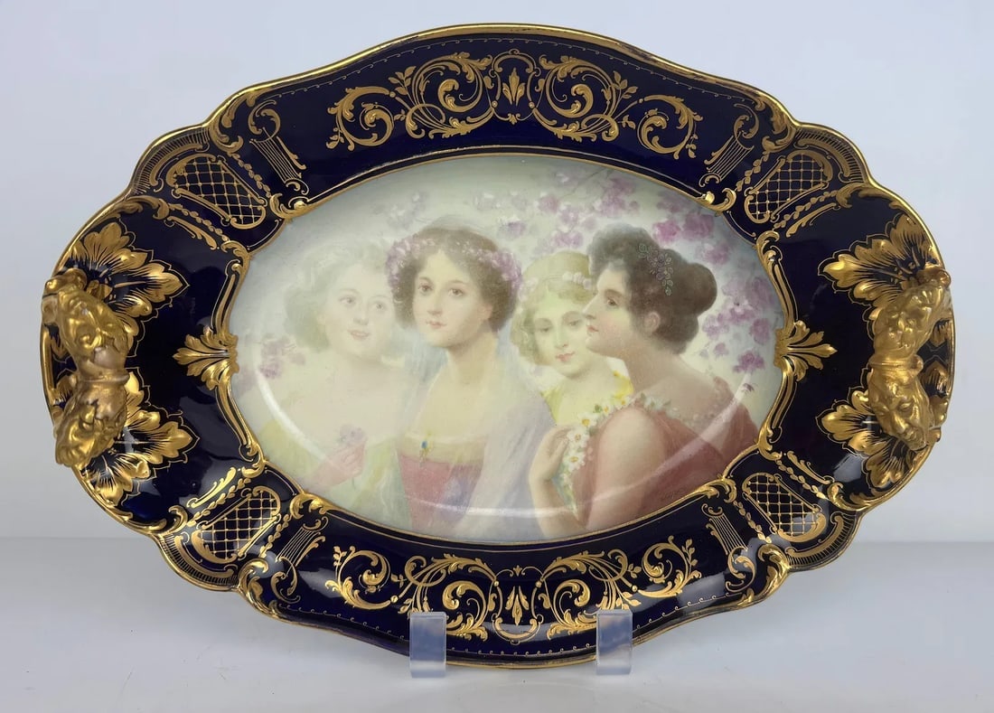 19TH C. ROYAL VIENNA DISH: Measures 12 inches . In perfect condition. Estimate $1000-1200