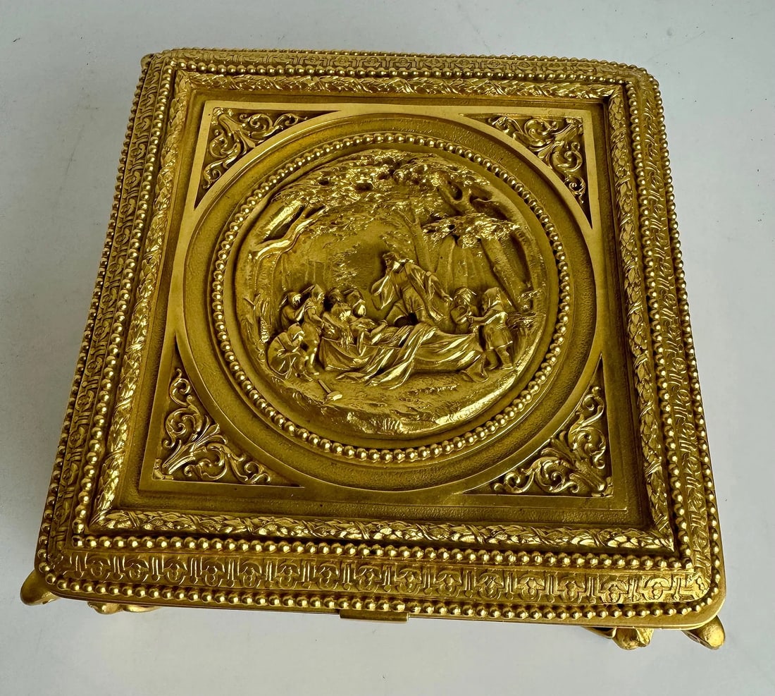 ANTIQUE ORMOLU CASKET BOX - 2