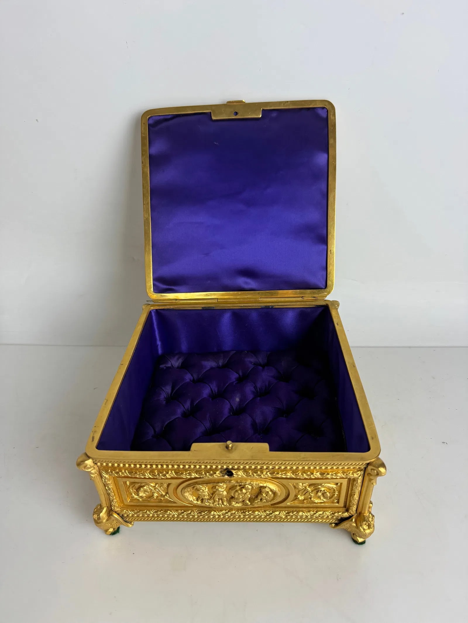ANTIQUE ORMOLU CASKET BOX - 3