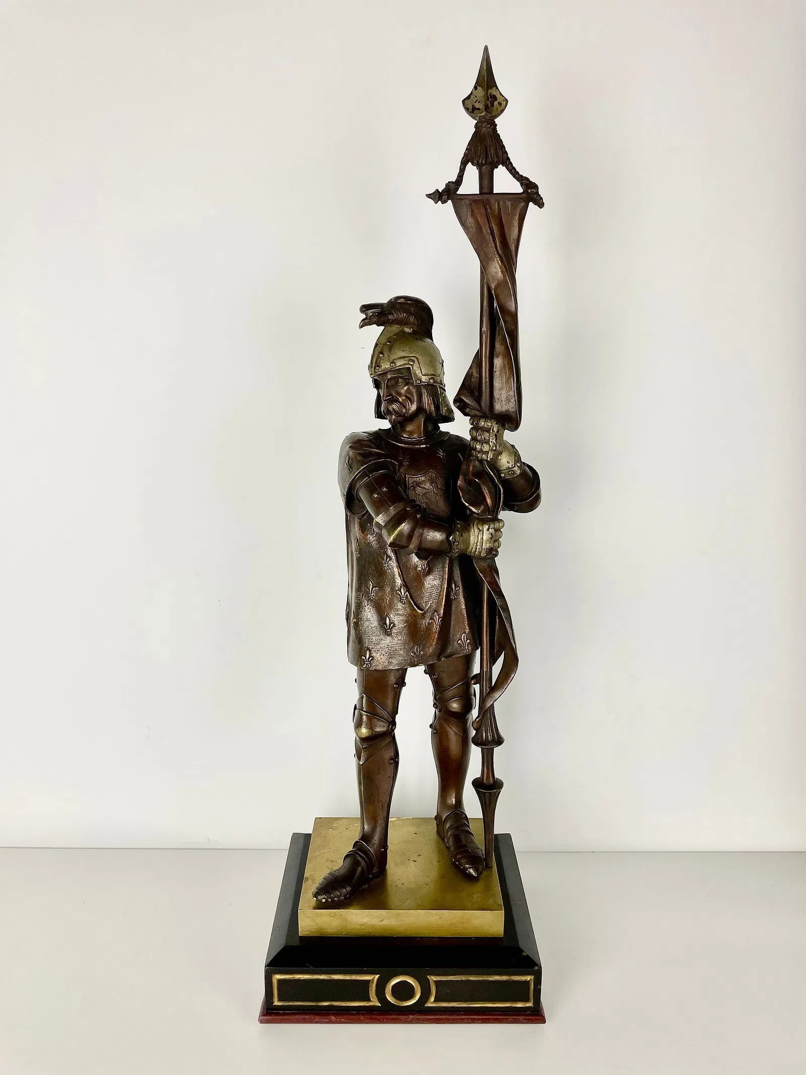 BRONZE SCULPTURE: Circa 1900. Measures 27 inches tall. Estimate $2500-3000