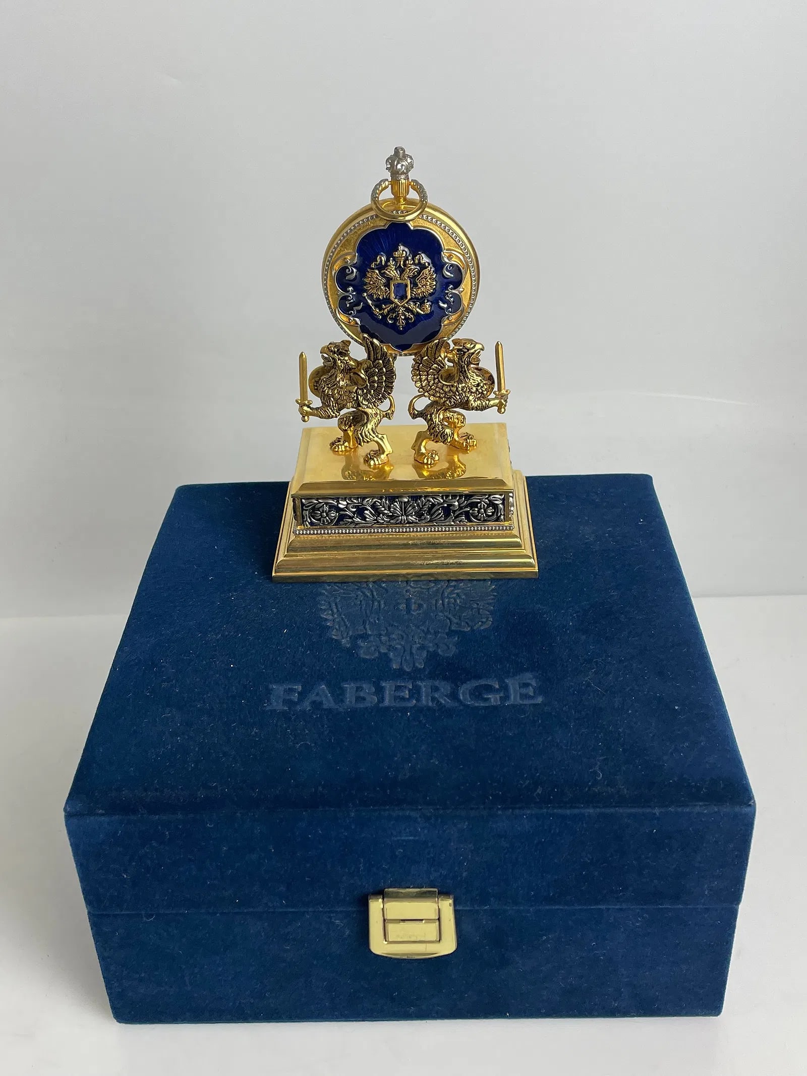 IMPERIAL FABERGE ENAMEL POCKET WATCH: In good condition, movement not tested. Estimate $1000-1200