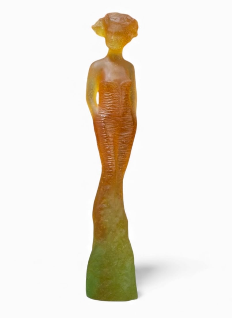 DAUM PATE DE VERRE ELEONORE LIMITED EDITION: Jean-Philippe Richard for Daum Eléonore, late 20th century Pâte de verre 13-7/8 inches (35.2 cm) Ed. 411/425 Marks: Richard, Daum France, 411/425 . In good condition. Estimate $4000-5000