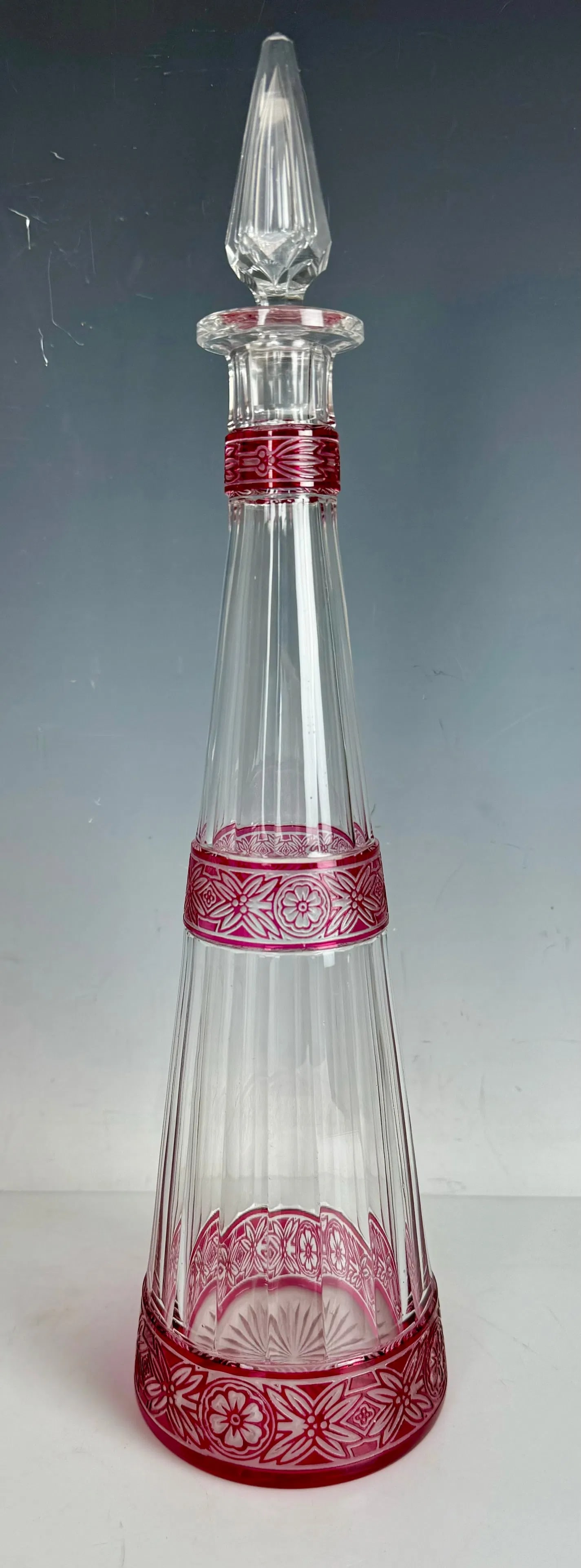 A FINE LARGE BACCARAT LIQUOR BOTTLE: Circa 1900. Measures 16 inches tall. In excellent condition. Estimate $800-1000