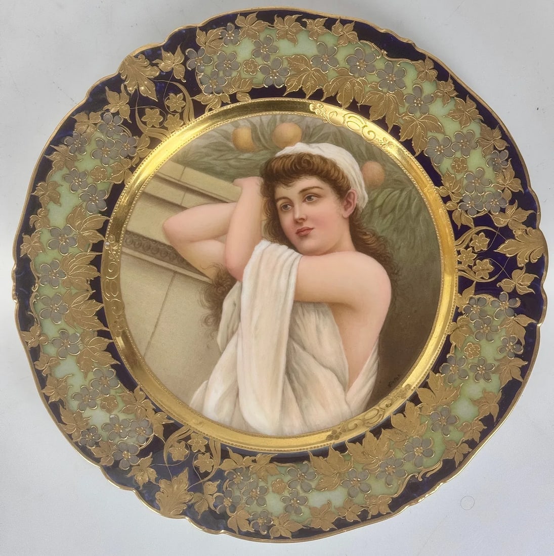 ROYAL VIENNA PORTRAIT PLATE: Circa 1900. Measures 9 inches d. In excellent condition. Estimate $1200-1500