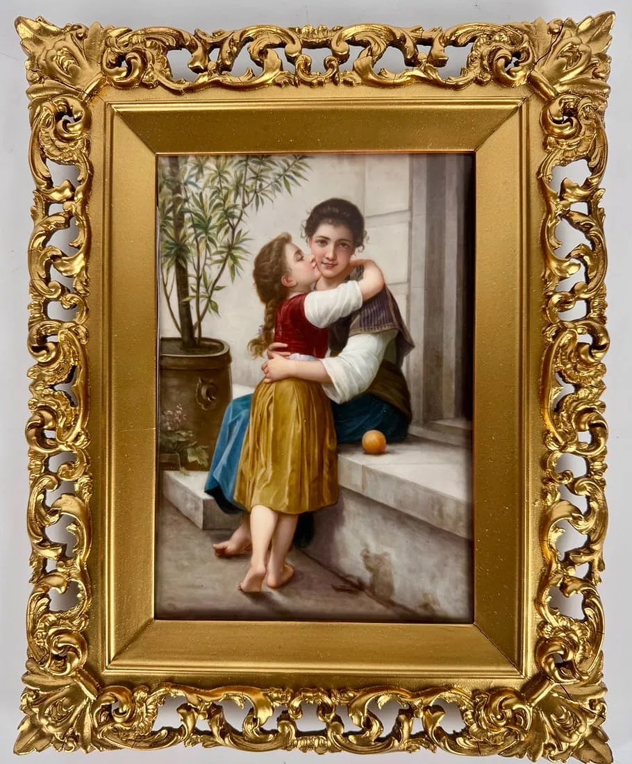 BERLIN KPM PORCELAIN PLAQUE: Circa 1880. Porcelain plaque measures 9.5 inches x 6.75 inches out of the frame. In excellent condition.Estimate 2500-3000