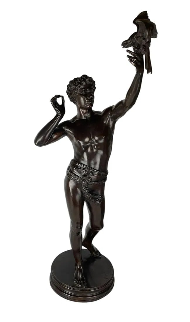 A LARGE BRONZE SCULPTURE: Circa 1900. Signed A. THABARF. measures 42 inches high. Estimate $5000-6000