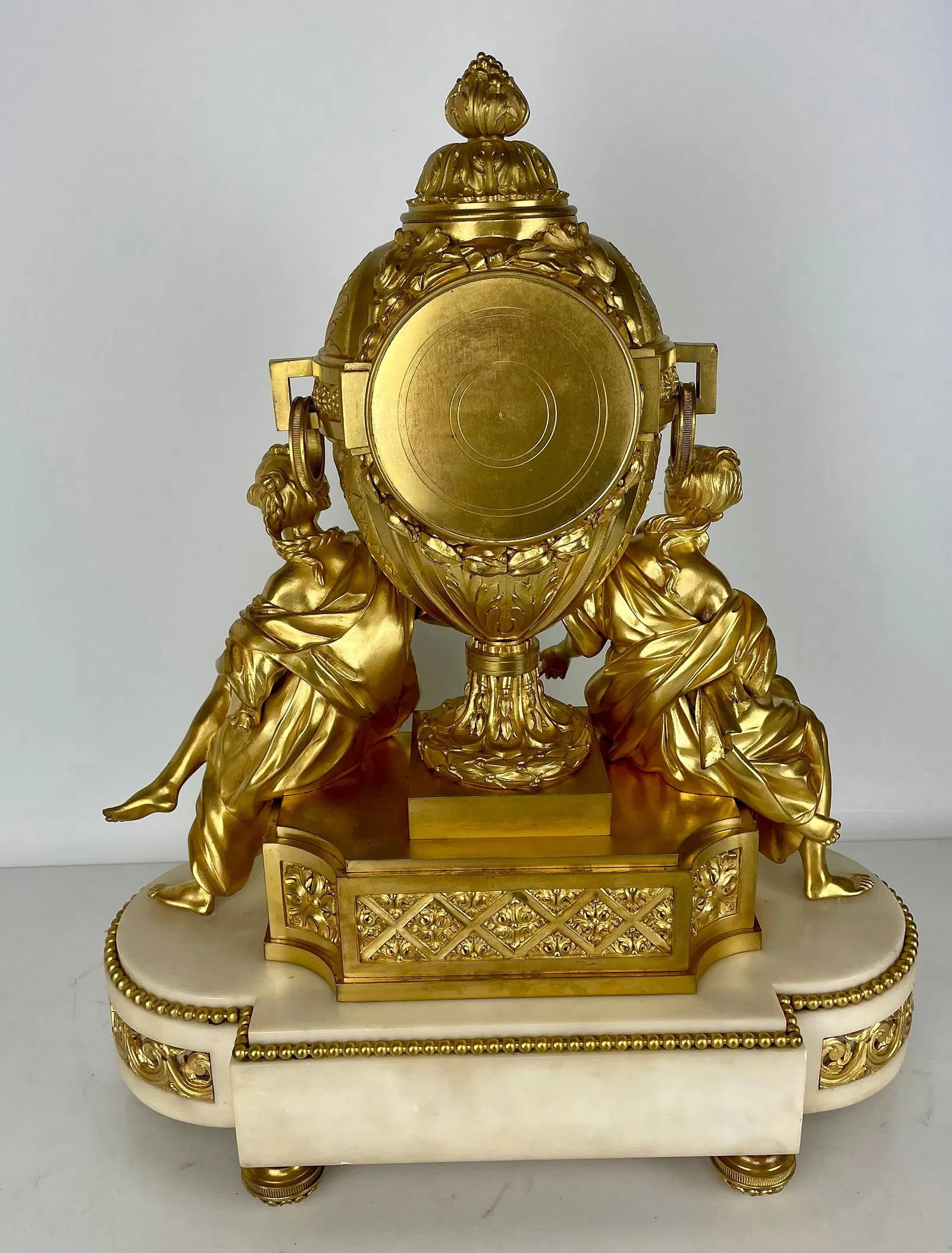 19TH C. BRONZE AND WHITE MARBLE FIGURAL CLOCK - 8