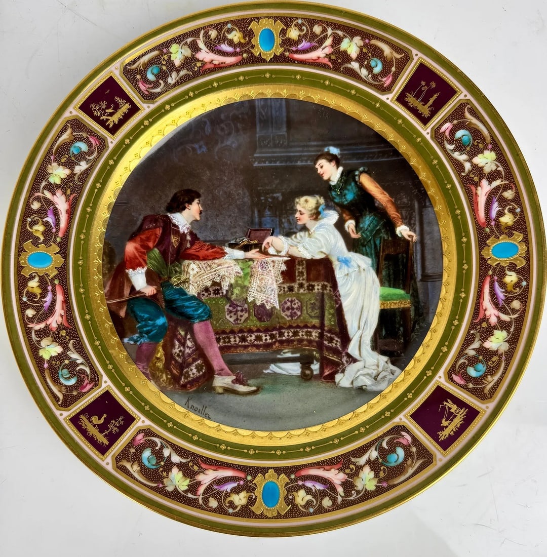 ROYAL VIENNA PLATE: Circa 1824. Measures 9.5 inches d. In excellent condition. Estimate $1000-1200
