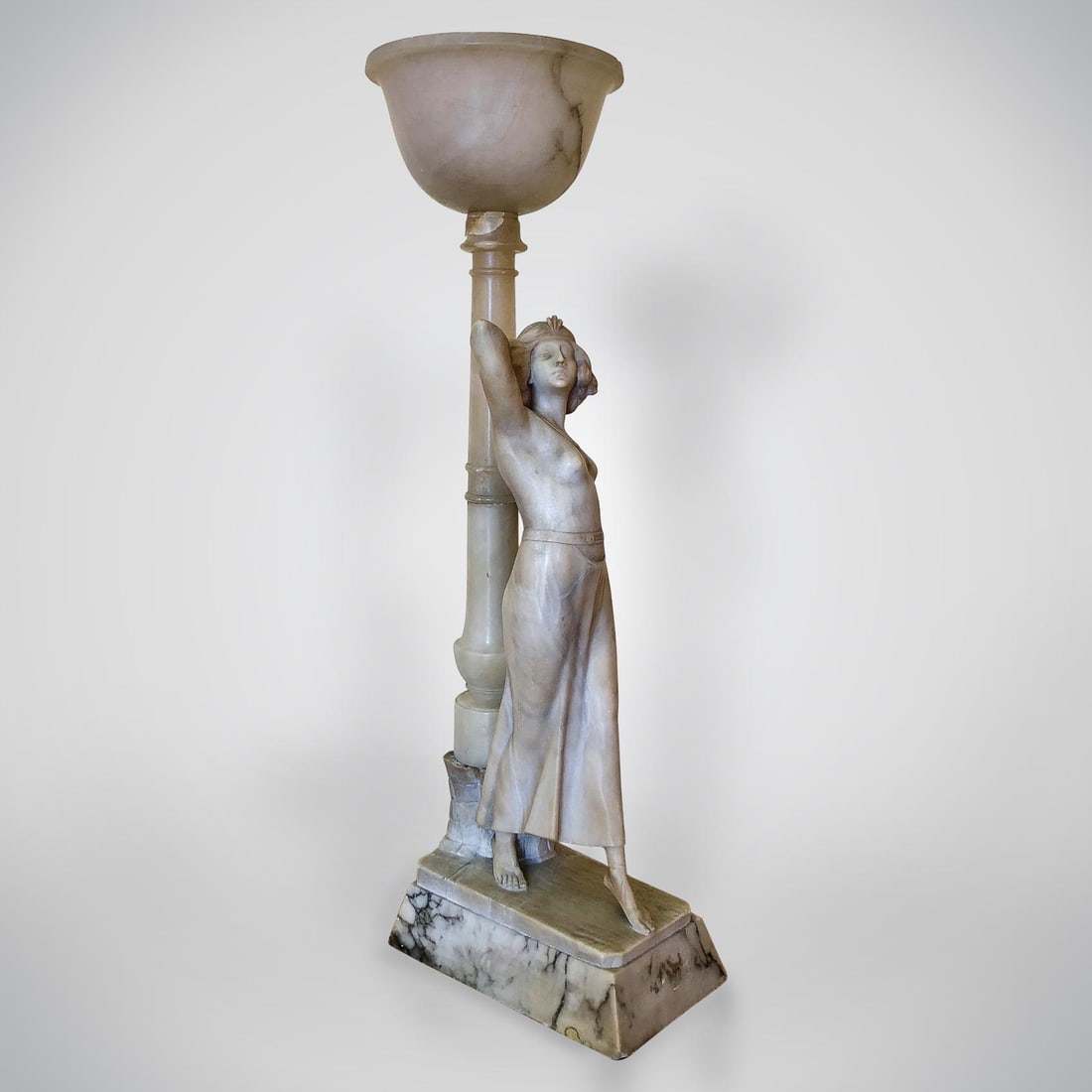 ANTIQUE ITALIAN ALABASTER LAMP (1 of 5)