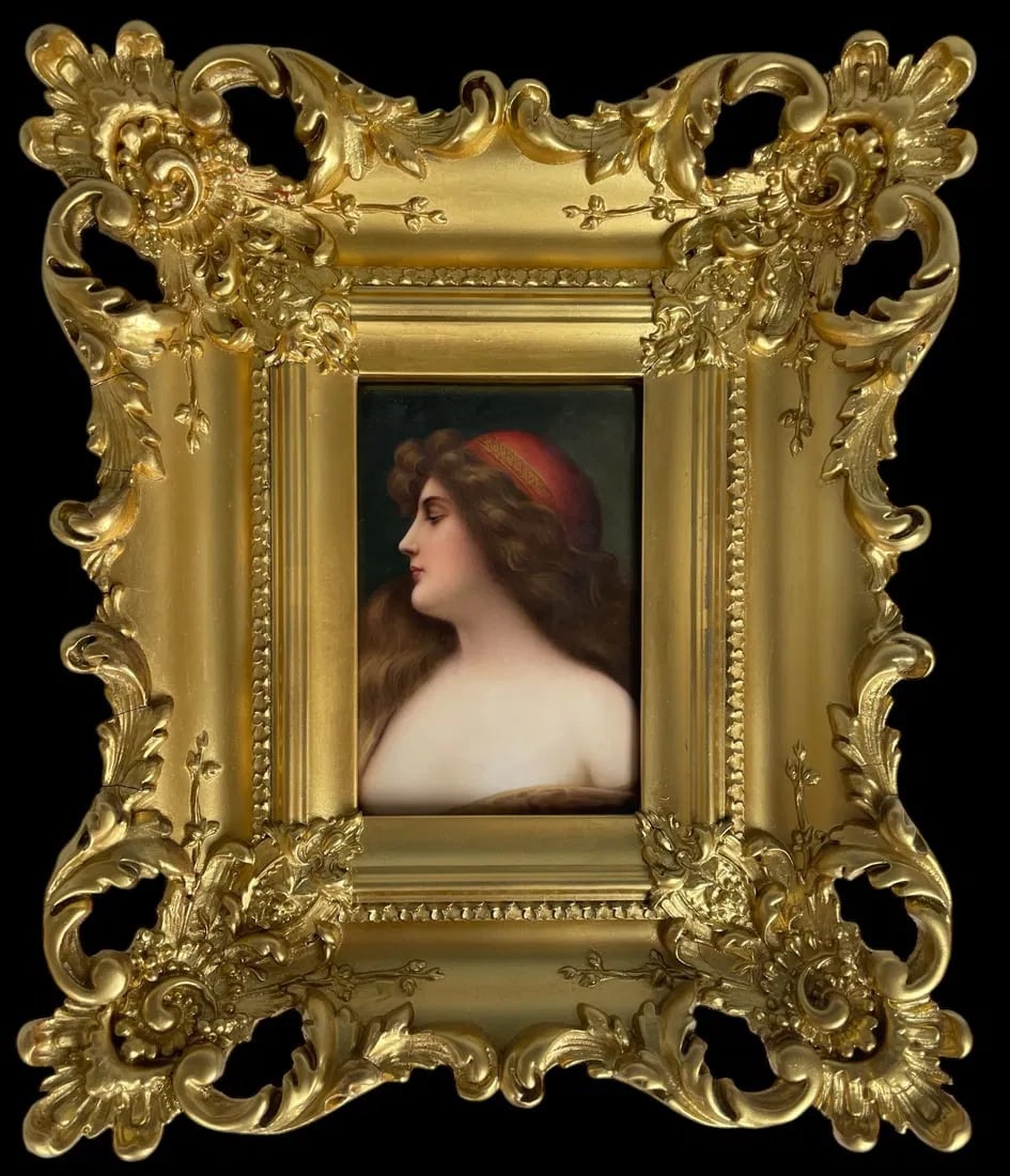 19TH C. GERMAN PORCELAIN PLAQUE: Measures 6 inches x4 inches unframed. In excellent condition. Estimate $1000-1200