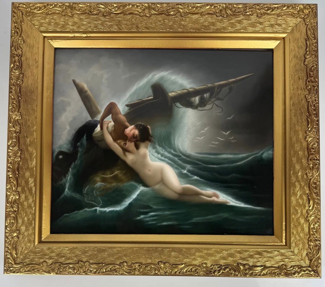 A LARGE BERLIN KPM PORCELAIN PLAQUE: Circa 1900. Measures 13 inches x11 inches out of frame. In excellent condition. Estimate $8000-10000