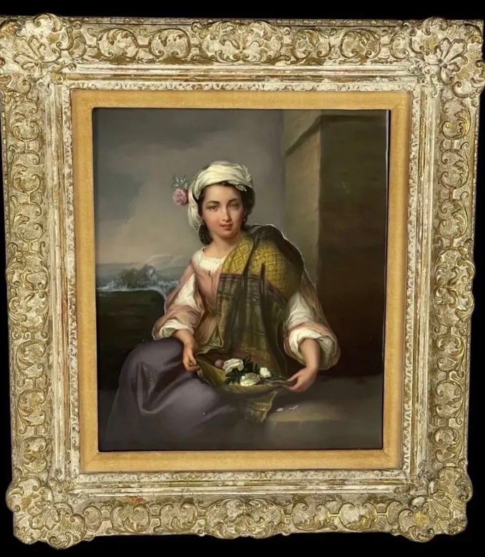 A LARGE 19TH C. BERLIN KPM PORCELAIN PLAQUE: Porcelain plaque measures 14 inches x 10 inches unframed. In good antique condition. Estimate $8.000-10.000