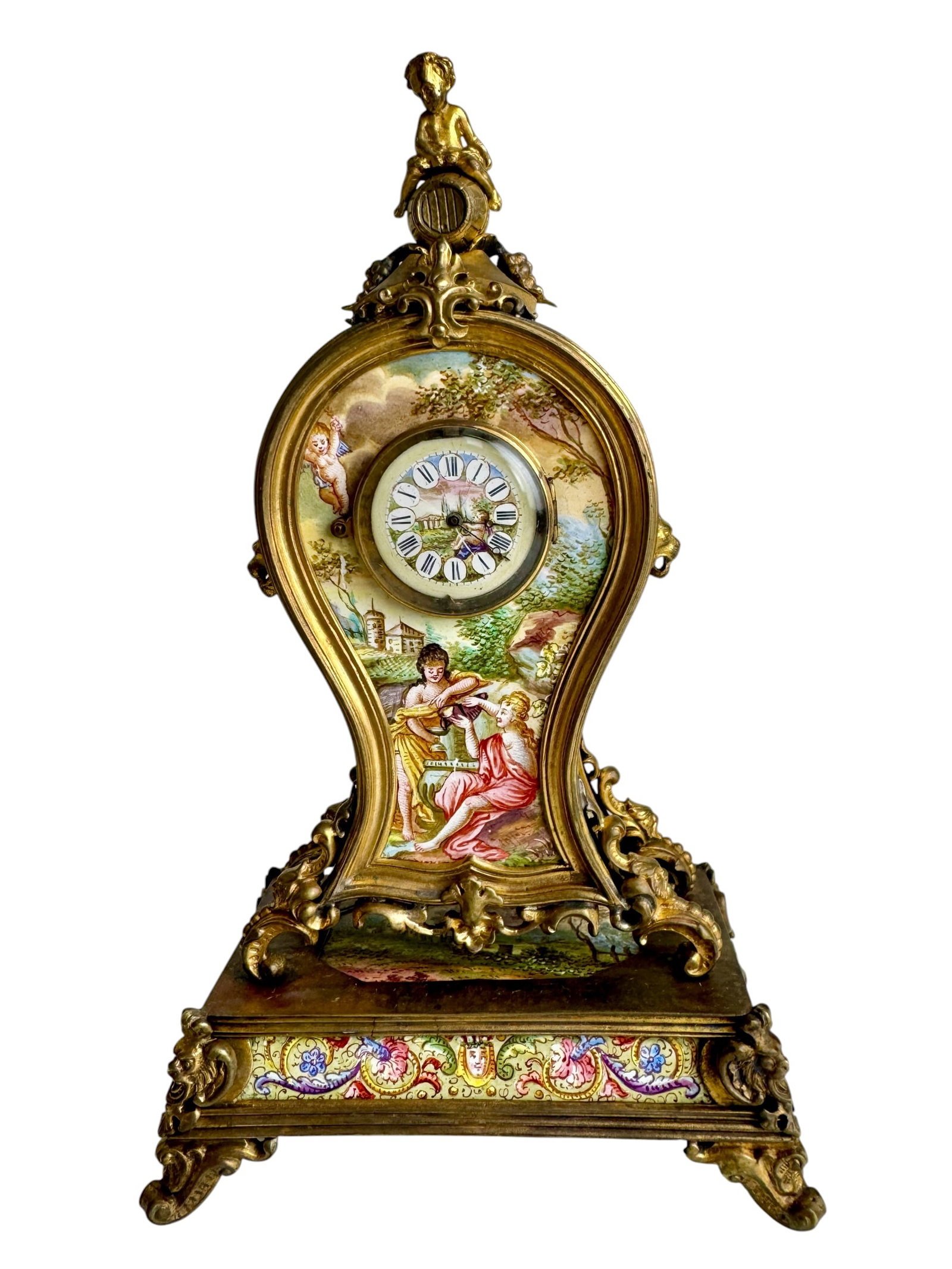19TH C. VIENNESE ENAMEL CLOCK (1 of 4)