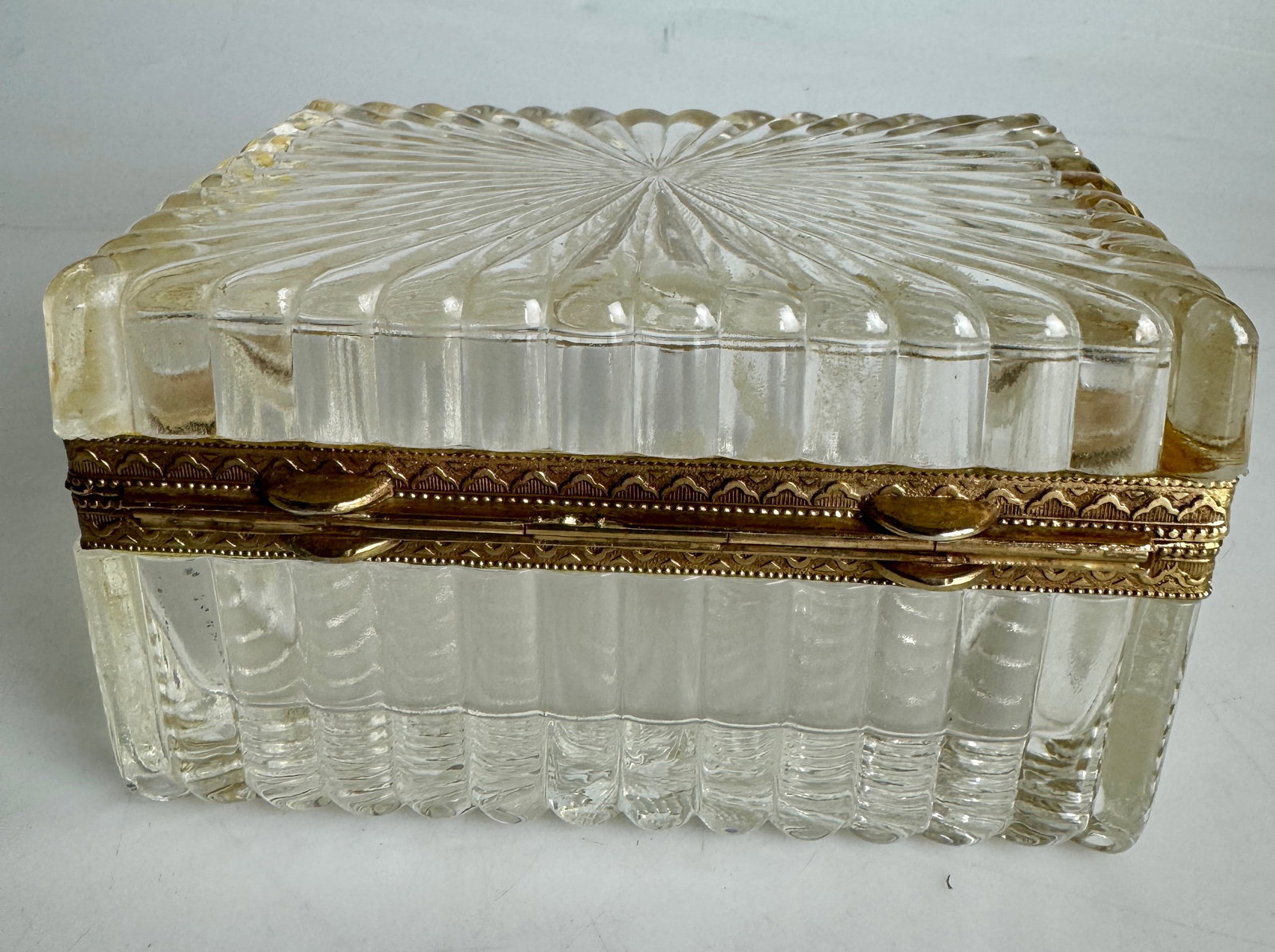 BACCARAT STYLE ORMOLU MOUNTED BOX - 3