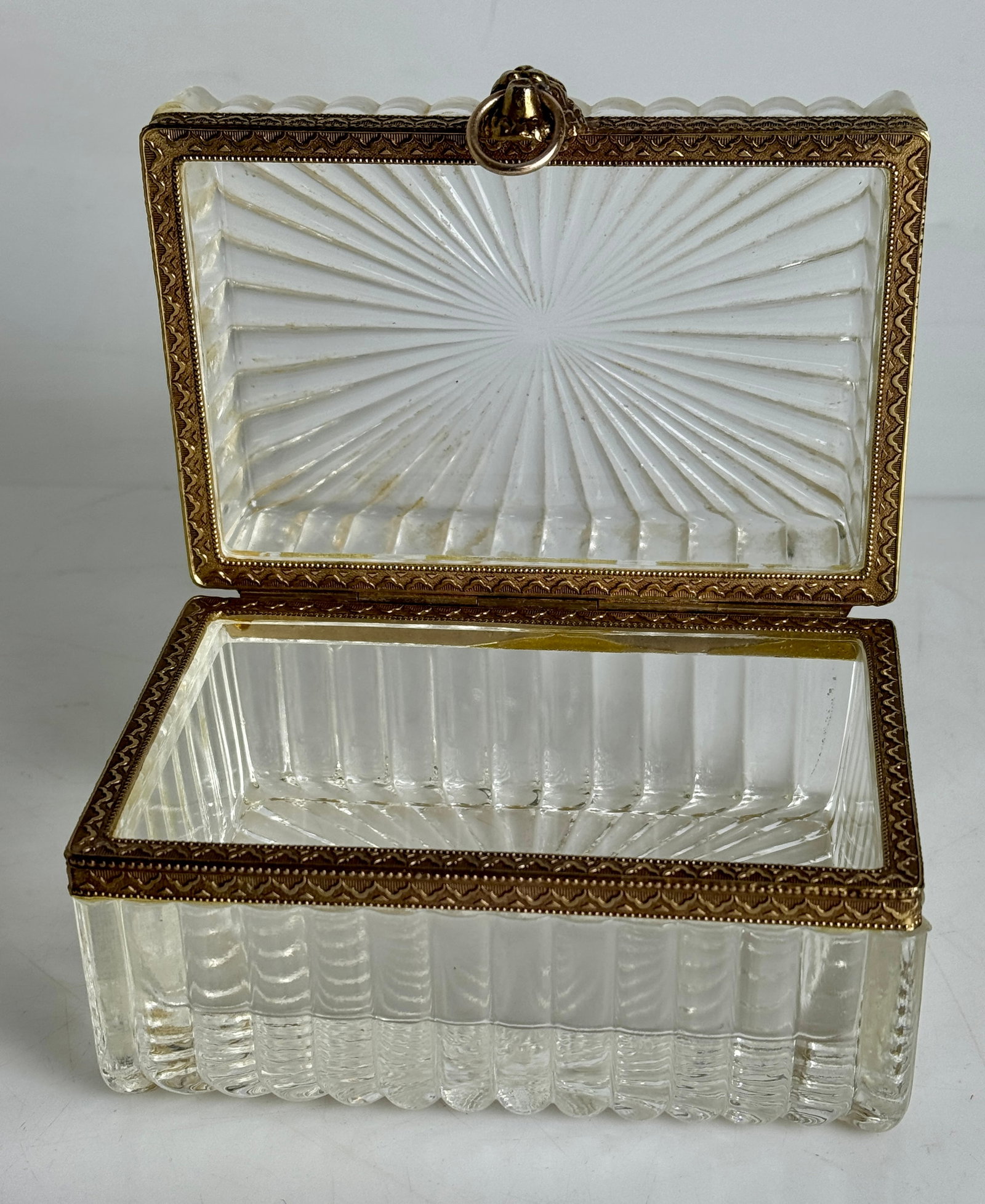 BACCARAT STYLE ORMOLU MOUNTED BOX - 4