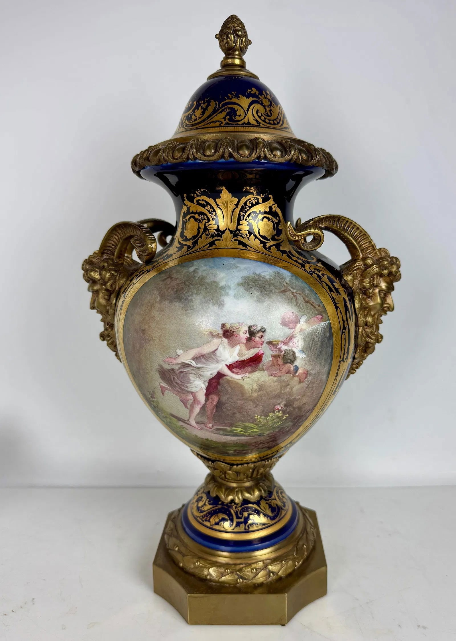 ORMOLU MOUNTED SEVRES PORCELAIN VASE: Circa 1900. Measures 19 inches high. In good and damaged free condition. Estimate $800-1000