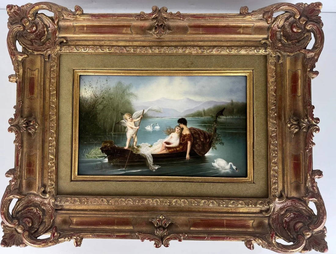 LARGE 19TH C. BERLIN KPM PORCELAIN PLAQUE: Measures 13 inches x 8 inches unframed. In excellent condition. Estimate $4000-5000