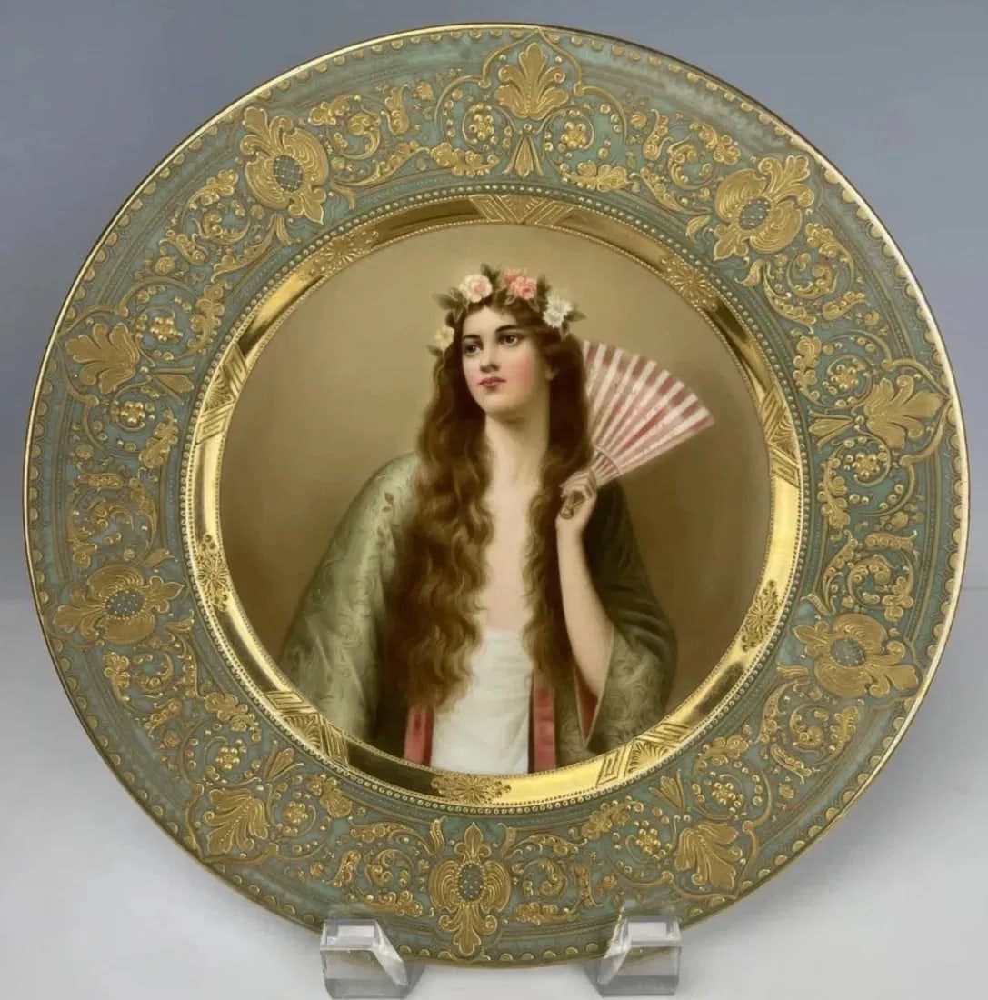 ROYAL VIENNA PLATE SIGNED WAGNER: Circa 1900. Measures 10 inches d. In excellent condition. Estimate $1500-2000