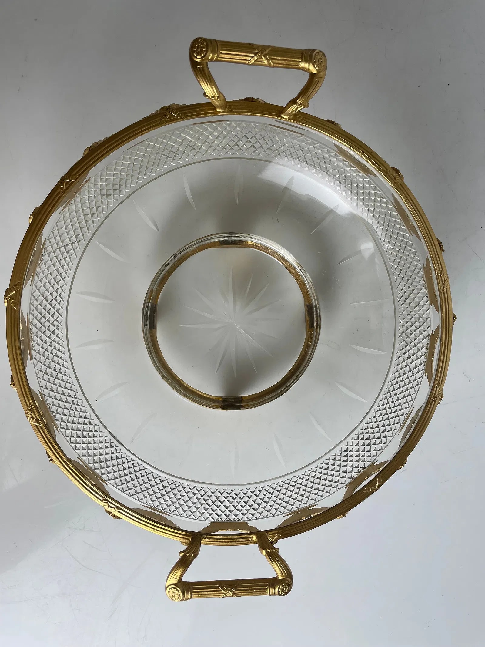ORMOLU MOUNTED BACCARAT CRYSTAL BOWL: Circa 1900. Measures 11” D., 4” H. In excellent condition. Estimate $1200-1500